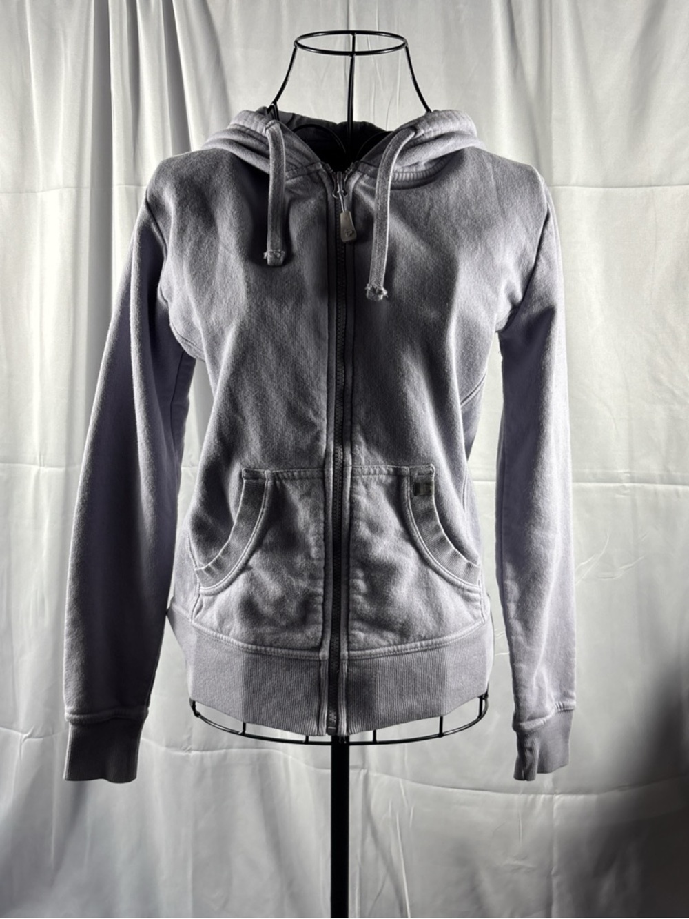 Women’s Light Gray/purple Full-Zip Hooded Sweatshirt